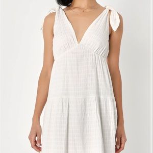 Lulus White Embroidered Babydoll Mini Dress XL